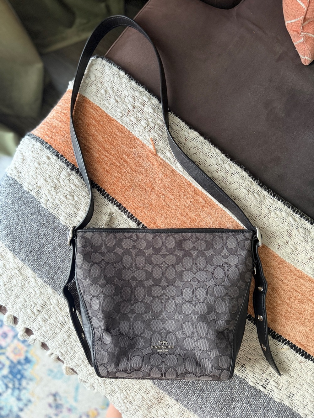 Coach Gray/Charcoal Signature Crossbody Shoulder Bag